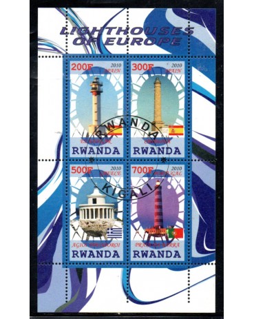 Faróis de Ruanda 2010 Carimbo CTO 37.865