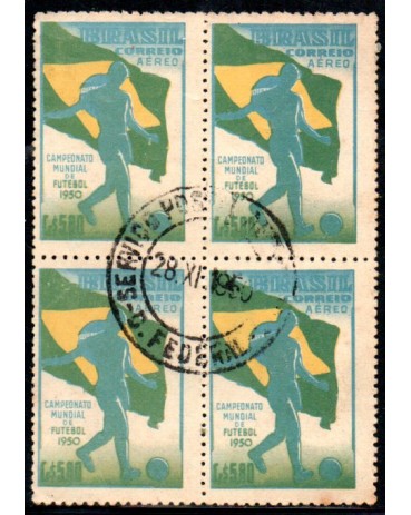 1950 A076 4º Campeonato Mudial de Futebol - Rio de Janeiro 37.872 Carimbado