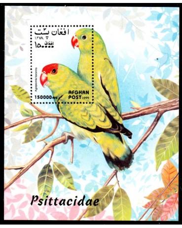 Afeganistão Bloco Periquitos 1999 37.920 Mint