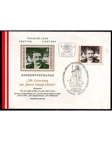 Austria Fdc 1975 Johann Strauss 37.933