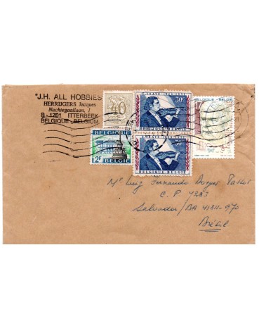 Bélgica Envelope Circulado para o Brasil 37.934