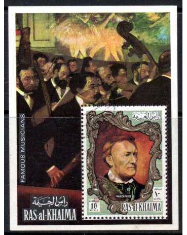 Ras Al Khaima, bloco Músicos Famosos "Wagner" 37.935 Novo