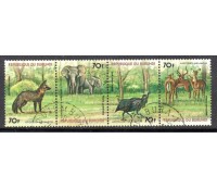Burundi Tira com 4 selos animais diversos 37.962 Mint