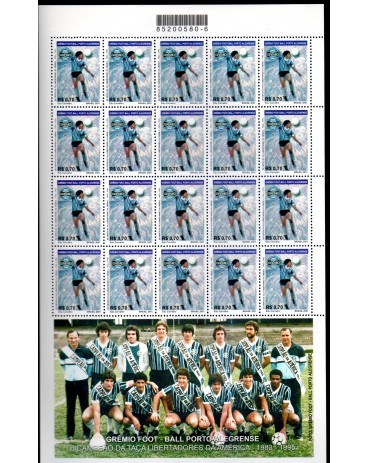 2001 C2406 Folha Grêmio  Ano 2001 Completa Campeão da Libertadores 1983-1995 - 37.977 Mint