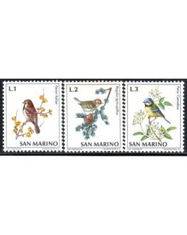 San Marino 1972 Aves Série Completa 38.000 Mint