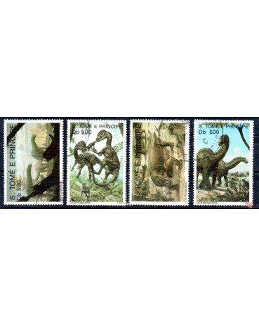São Tomé e Príncipe 1993 Animais Pré-Históricois 38.018 Carimbo CTO