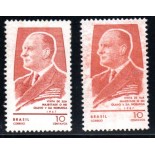 1967 C578 Visita do Rei da Noruega Olavo V, (1903-1991) 2650 Borrão na esquerda tinta marron na aba a esquerda.