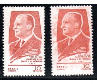 1967 C578 Visita do Rei da Noruega Olavo V, (1903-1991) 2650 Borrão na esquerda tinta marron na aba a esquerda.