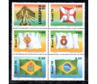 C1055/59  LUBRAPEX VII BANDEIRAS HISTÓRICAS 3194 mint