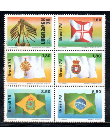 C1055/59  LUBRAPEX VII BANDEIRAS HISTÓRICAS 3194 mint