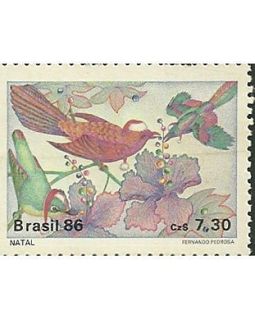 C1532  NATAL - PÁSSAROS  - AVES/FLORES 3770 Mint