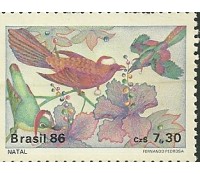 C1532  NATAL - PÁSSAROS  - AVES/FLORES -  3771  N 