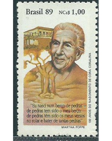 C1653 - DIA DO LIVRO - CORA CORALINA 1989  MINT 3965