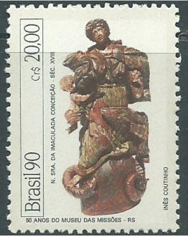 C1684  MUSEUS BRASILEIROS - ESCULTURA 1990  MINT 4728