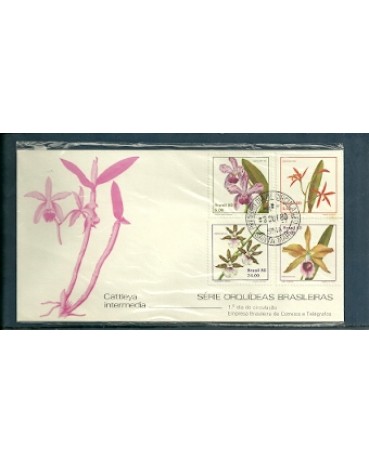 FDC207/1980 Série Orquídeas Brasileiras - Carimbos:BA 468