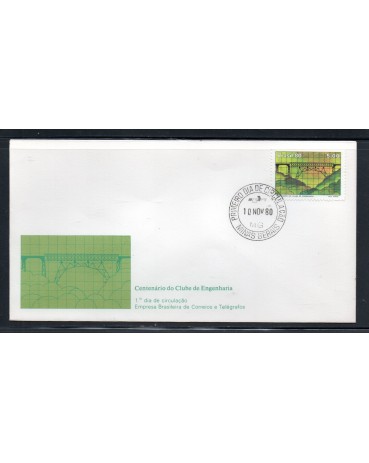 FDC212/1980 Centenário do Clube de Engenharia, carimbos:MG.CPA.BA.SP 514