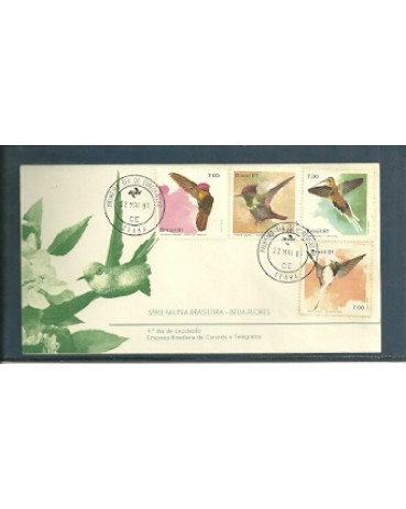 FDC221/1981 Fauna Brasileira - Beijas-Flores  452 Carimbos: ES/BA/SP
