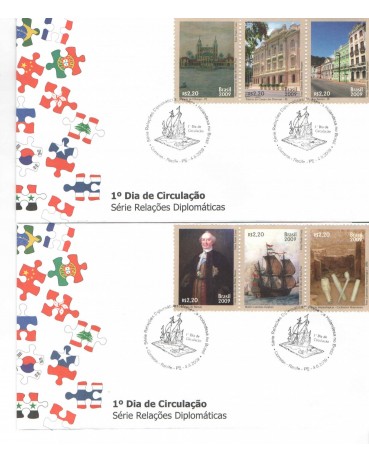 2009 FDC 722E/F DE 04/08/2009 SÉRIE EM DOIS ENVELOPES 5776