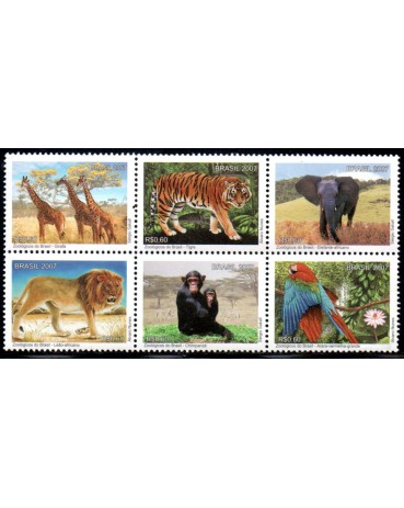 C2712/2717 ZOOLÓGICOS DO BRASIL  2007  5848  Mint