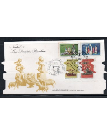 FDC237/1981 Natal série presépios, Carimbos da Bahia e SP ( este com manchas) 527