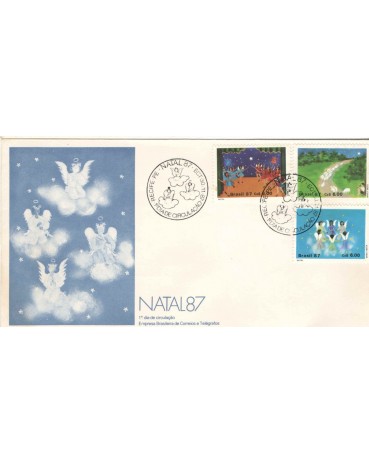 FDC433/1987 Natal 87 6075 contém algumas manchas