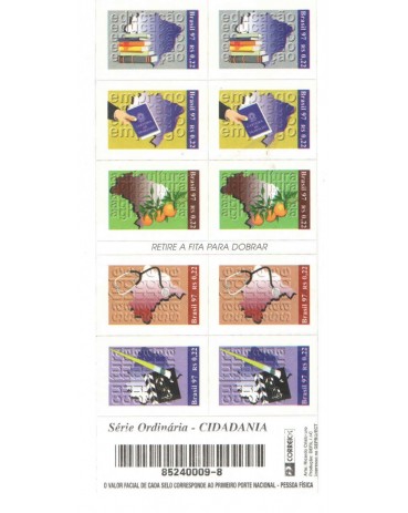 CD23  CADERNETA CIDADANIA, COM 10 SELOS  R-744/748 - MINT 6333