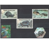 DIVERSOS PAÍSES CARIMBADOS (05 VALORES)  6545