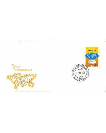 FDC149/1978 DIA MUNDIAL DAS TELECOMUNICAÇÕES  6779 carimbos:SP/PR/SJO, Não temos o Campanha 