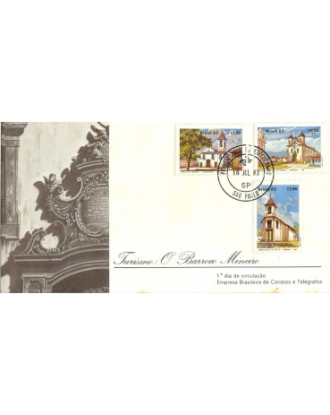 FDC257/82 O BARRICO MINEIRO - IGREJAS -  PONTOS DE FERRUGEM  6820 "O CARIMBO É DO PARÁ"