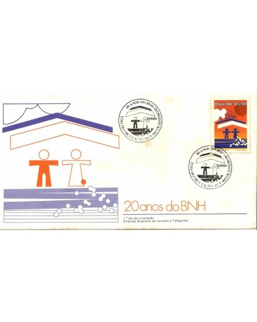 FDC335/84 - 20 ANOS DO BNH - CONTÉM PONTOS DE FERRUGEM  6843