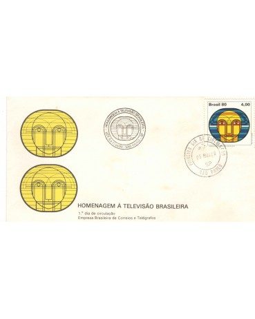 FDC196  ANO 1980  TELEVISÃO BRASILEIRA  - MANCHAS CLARAS 7049