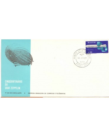 FDC199/1980  GRAF ZEPPELIN  - MANCHAS CLARAS 7052 CARIMBO SP