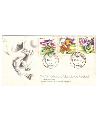 FDC246/82 XII CAMPEONATO MUNDIAL DE FUTEBOL, Carimbo BA, o envelope é outro da imagemFC07304