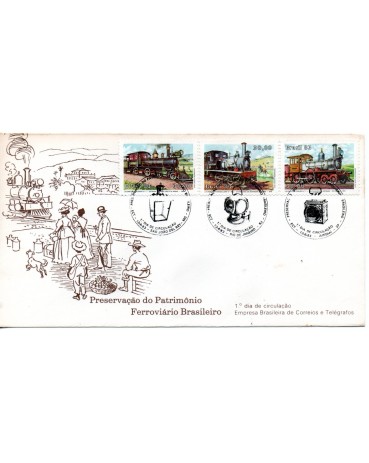 FDC/289/93   LOCOMOTIVAS, CONTÉM MANCHAS 7312