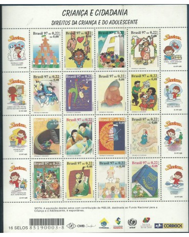 C2051/2066 FOLHA CRIANÇA E CIDADANIA DIREITOS DA CRIANÇA E DO ADOLESCENTE - 1997 - 8055  -  MINT