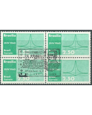 1960 Quadra C449 com carimbo comemorativo, com goma,8887